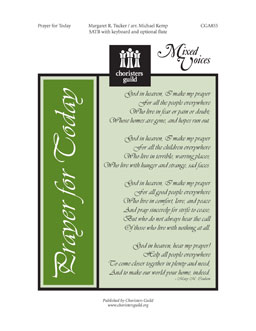 CGA855 Prayer for Today SATB version