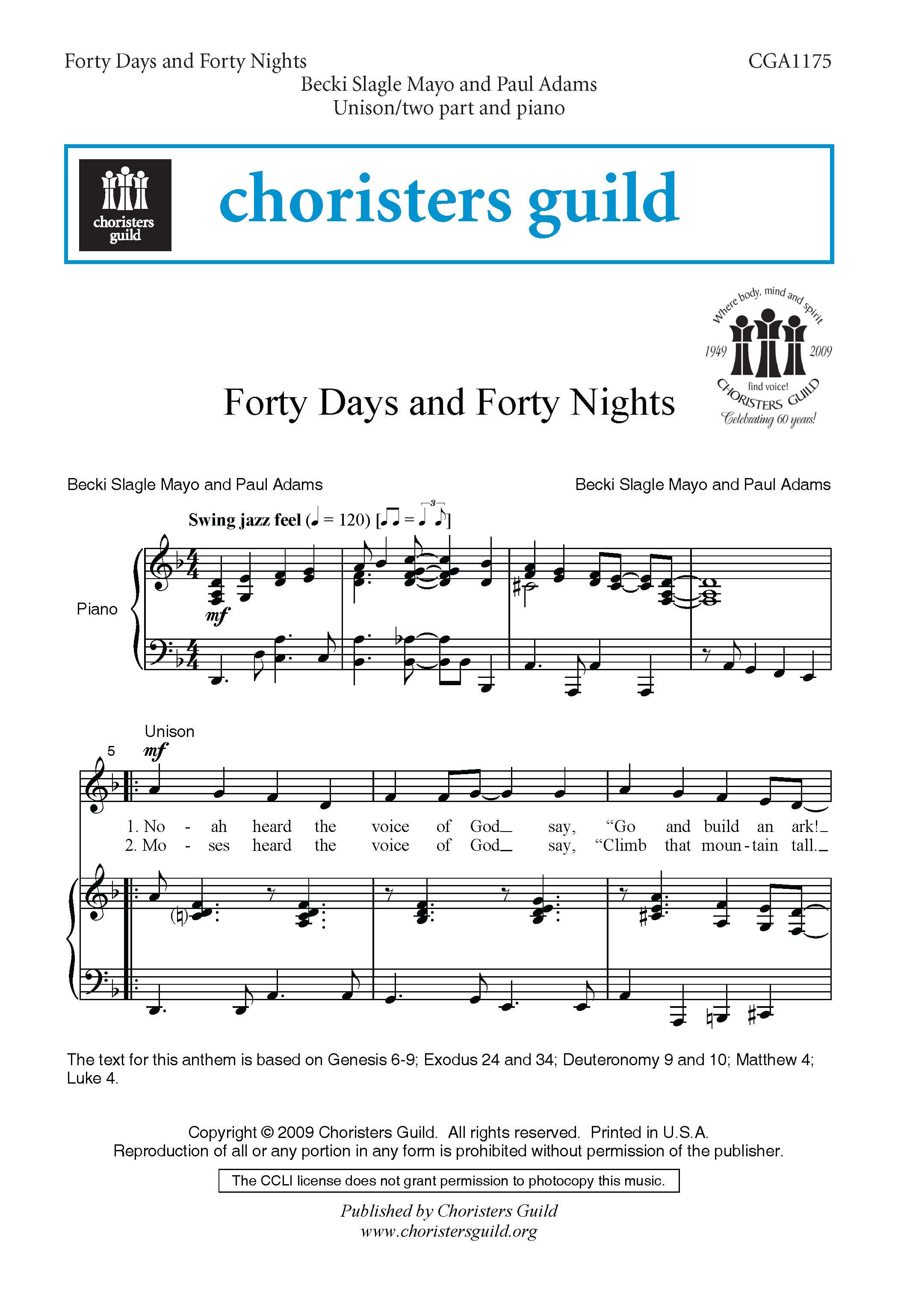 Forty Days and Forty Nights (Digital Download Accompaniment Track)