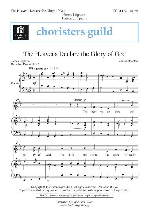 The Heavens Declare the Glory of God (Digital Download Accompaniment Track)