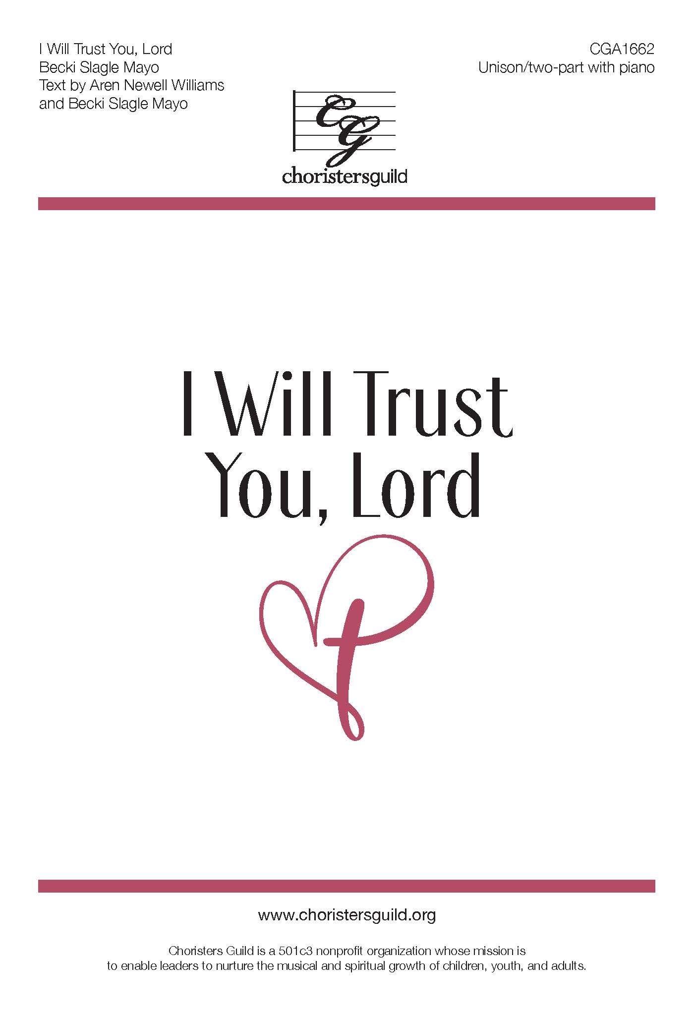 I Will Trust You, Lord - Unison/Two-part