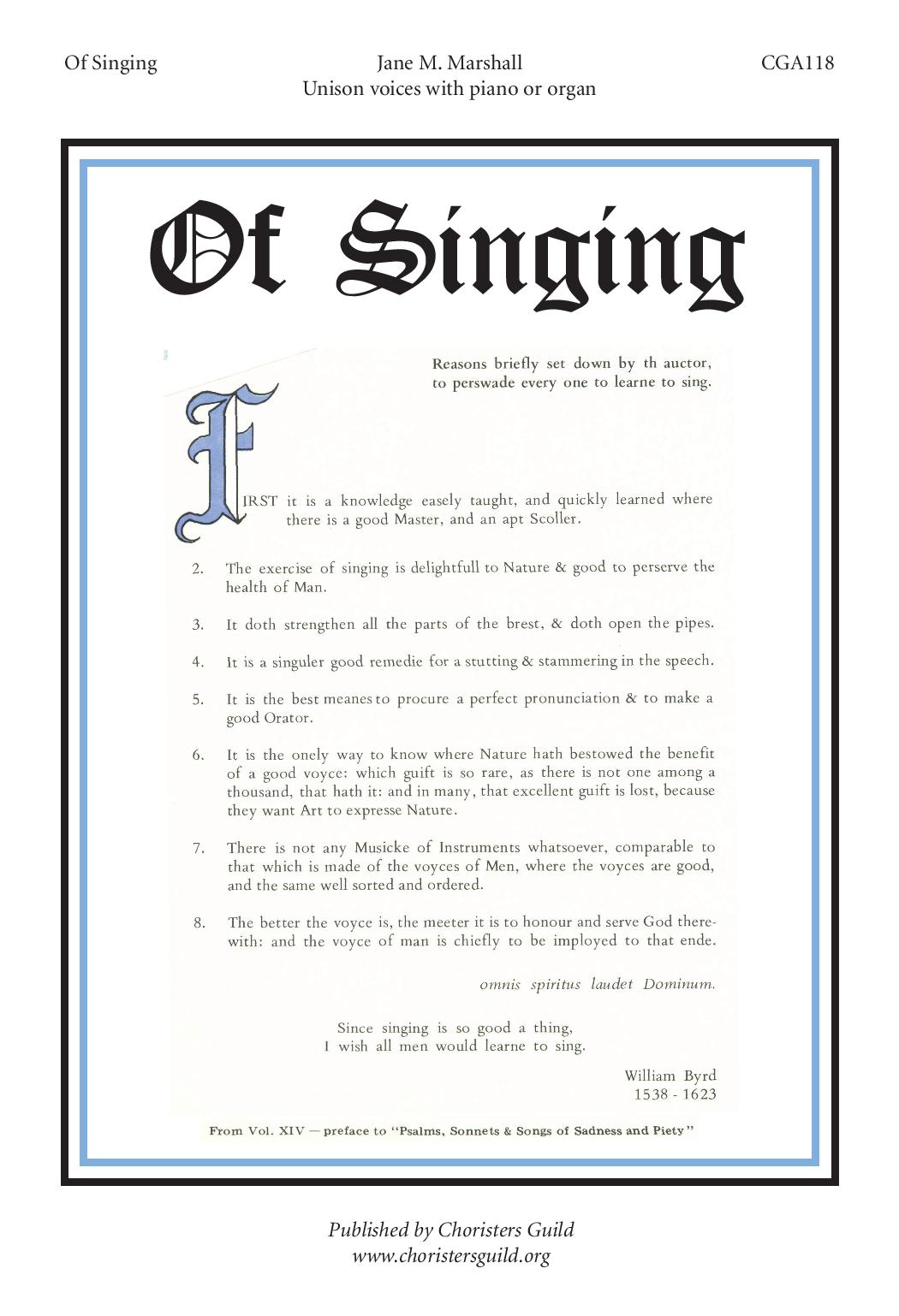 Of Singing