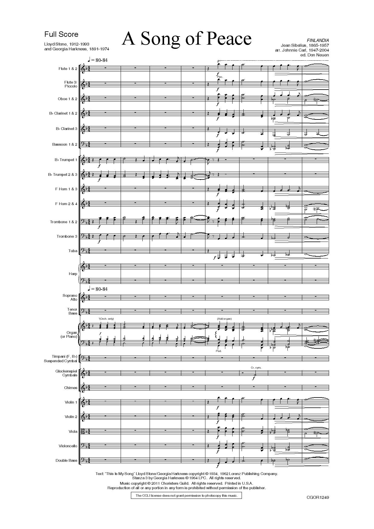 A Song of Peace Full Orchestra Score and Parts