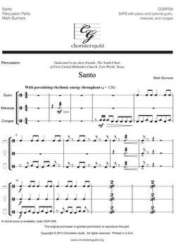 Santo (Reproducible Percussion Parts)
