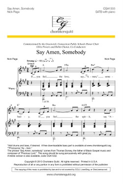 Say Amen, Somebody (SATB) Audio Download