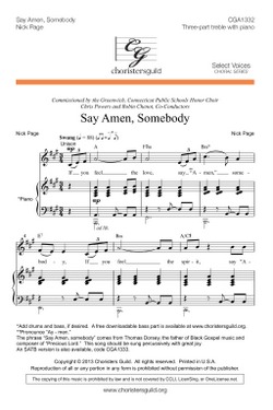 Say Amen, Somebody (Treble)