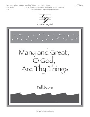 Many and Great, O God, Are Thy Things - Full Score