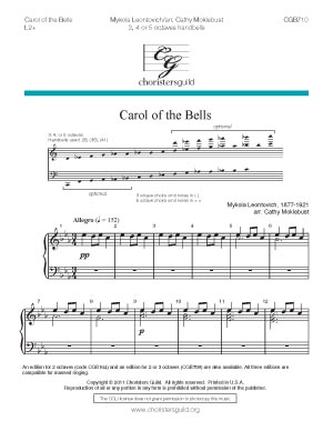 Carol of the Bells (3, 4 or 5 octaves)