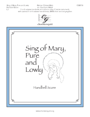 Sing of Mary, Pure and Lowly (Handbell Score)