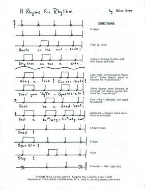 A Rhyme for Rhythm and A Rhythmic Posture Chant