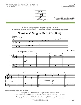 "Hosanna" Sing to Our Great King! (HB Part)