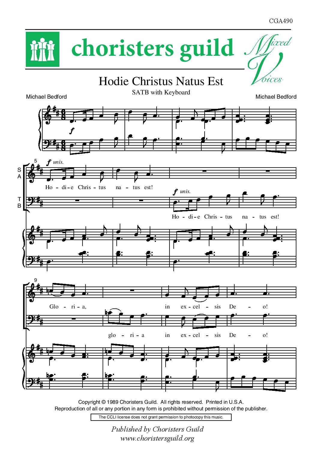 Hodie Christus Natus Est SATB