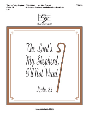 The Lord's My Shepherd, I'll Not Want 