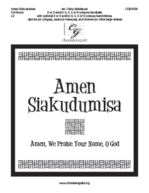Amen Siakudumisa - Full Score