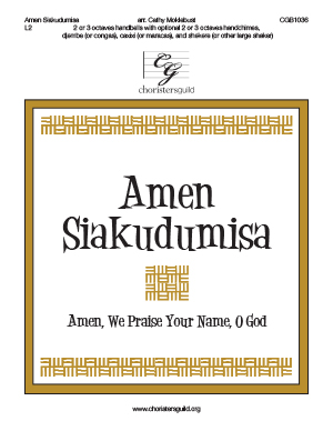 Amen Siakudumisa  - 2 or 3 octaves   