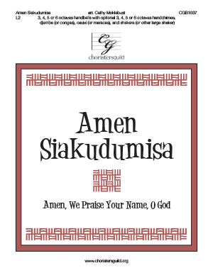 Amen Siakudumisa - 3, 4, 5 or 6 octaves