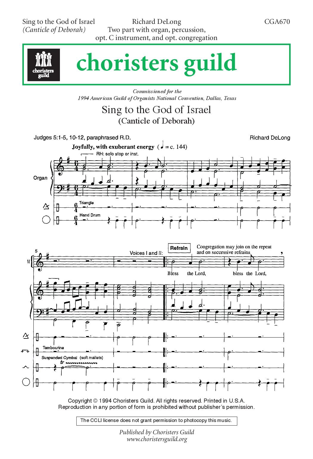 Sing to the God of Israel Canticle of Deborah