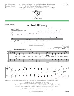 An Irish Blessing - Handbell Score