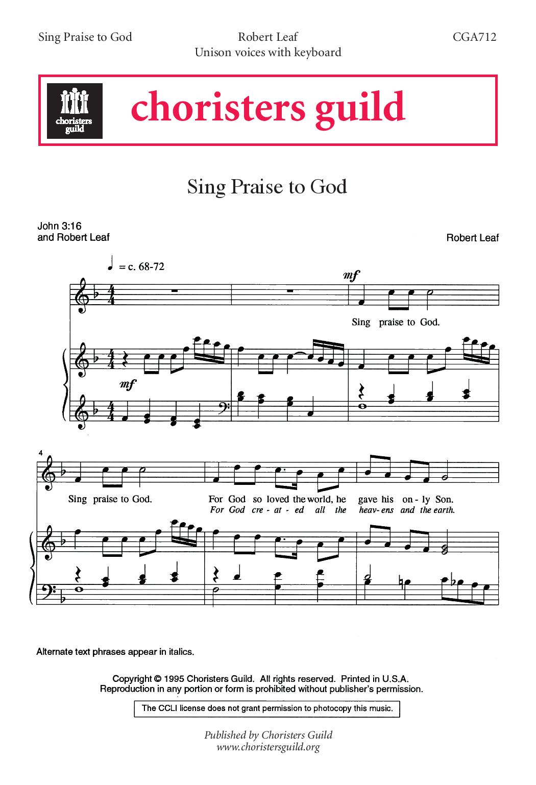 Sing Praise to God
