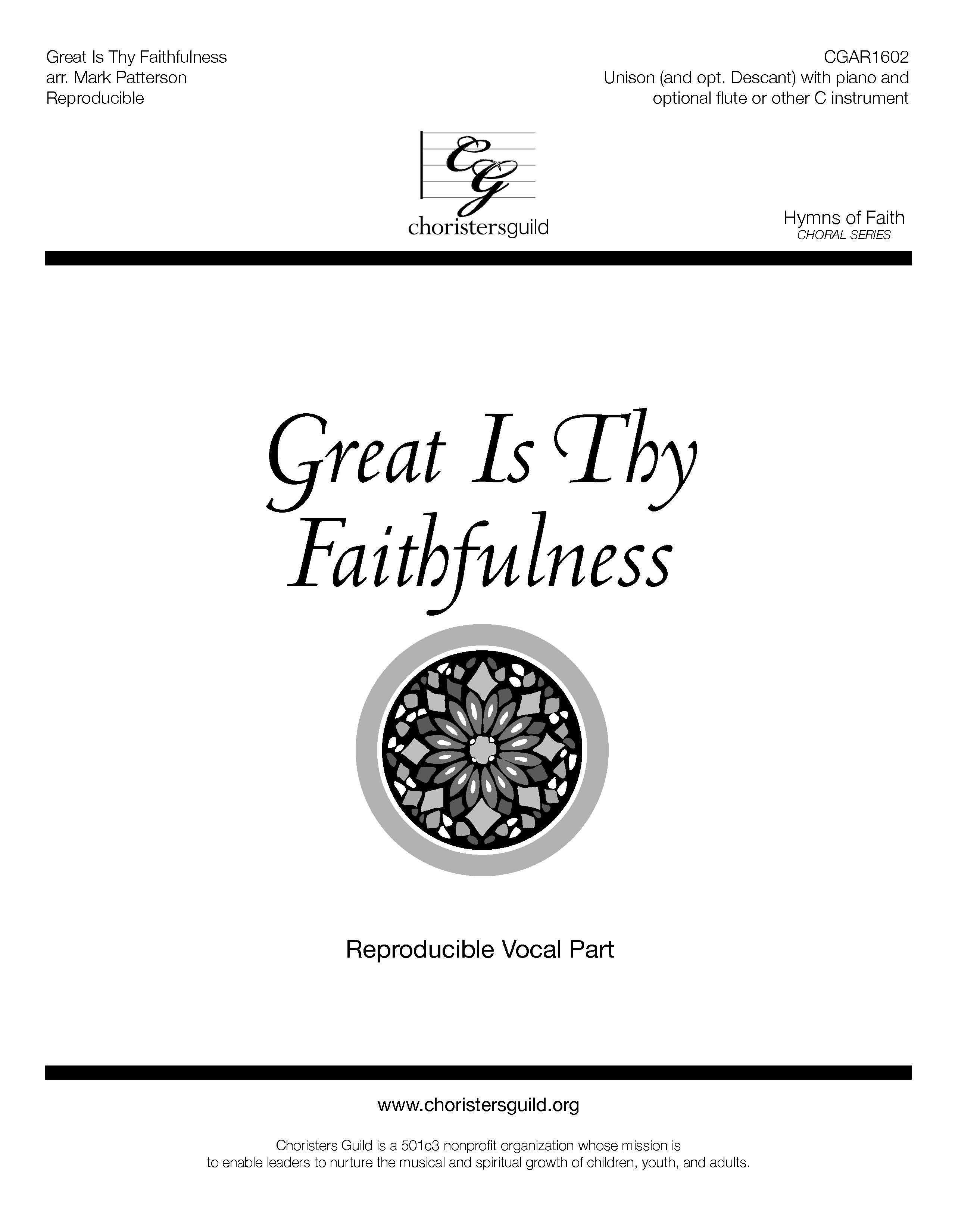 Reproducible Vocal Parts - Great Is Thy Faithfulness