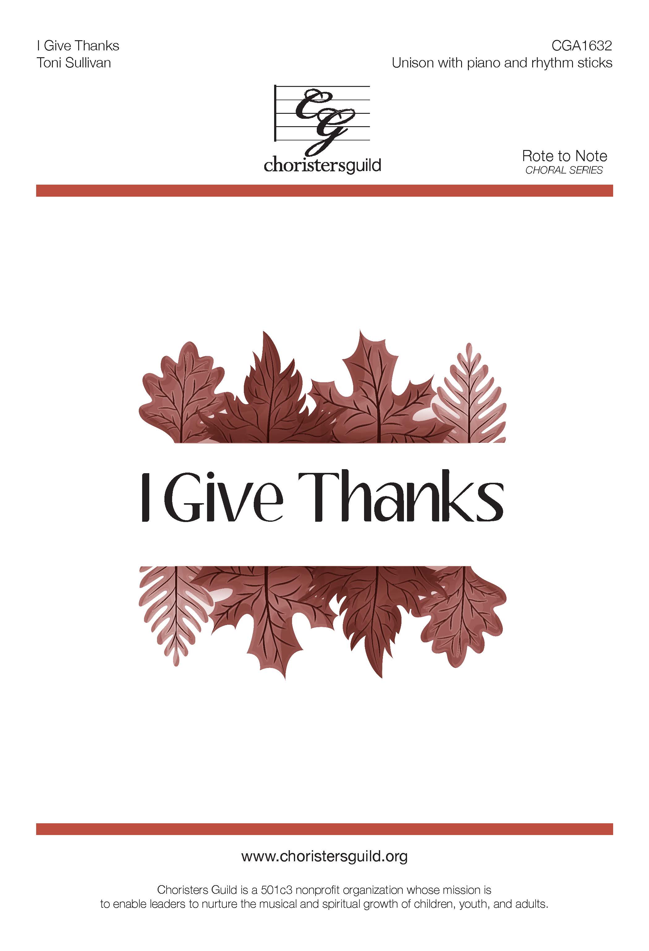 I Give Thanks - Unison